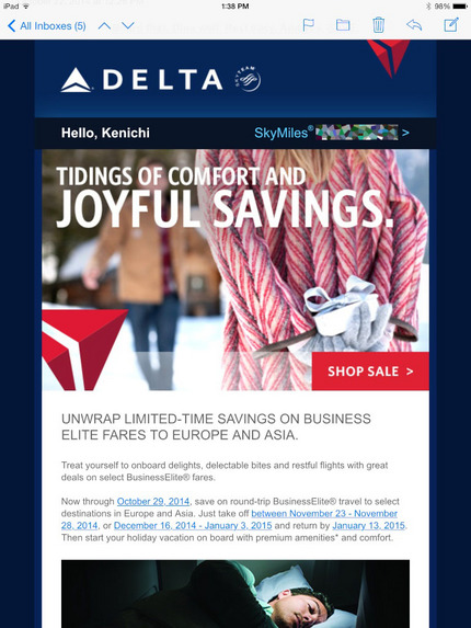 DELTA Business Class Sale to ...