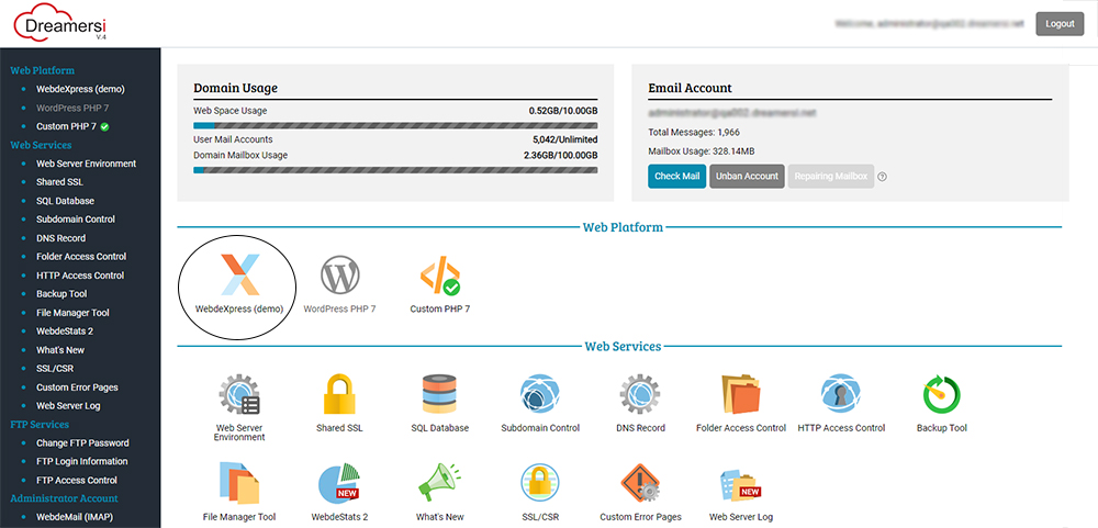 webdexpress after login