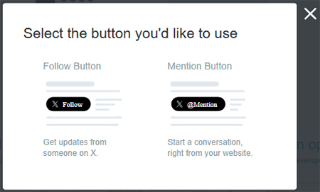 x embed button display options