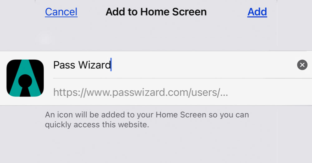 add to home screen rename icon screenshot