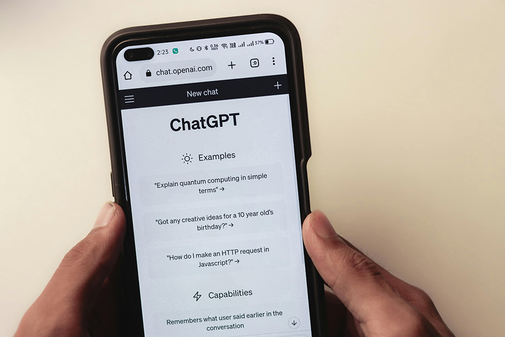 chatgpt open on a phone