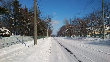 T社東側の産業道路。車道は少し...