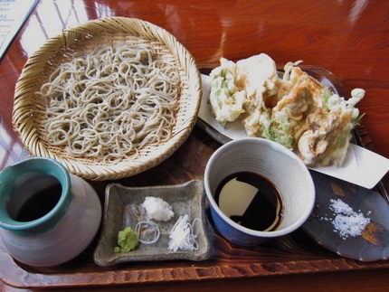 【食】一粒牡蠣の天麩羅蕎麦