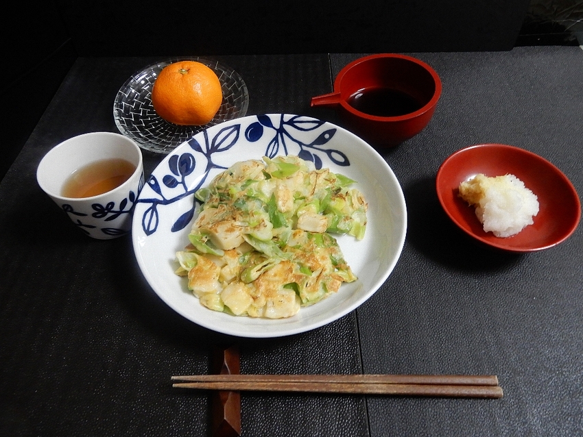 「ネギと餅の　チヂミ」　「みか...