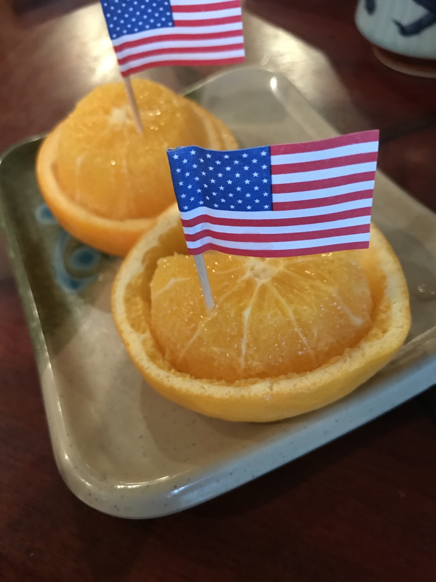 デザートにオレンジ