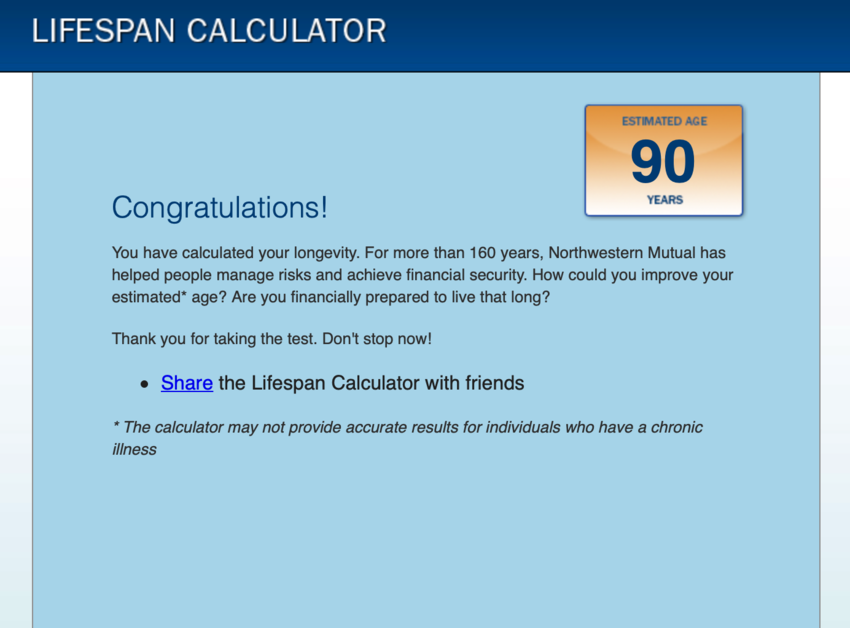 Life Span Calculator