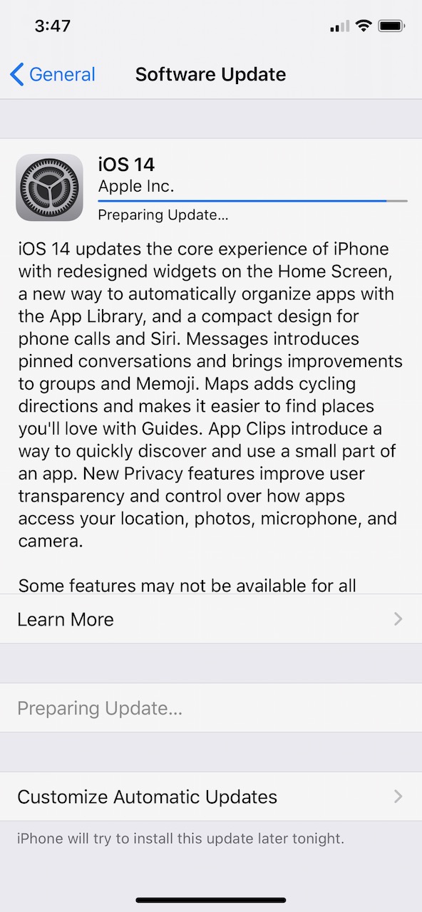 iOS 14 Upgrade