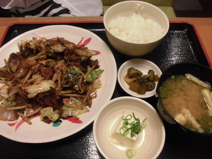 豚肉と五種野菜の味噌炒め定食