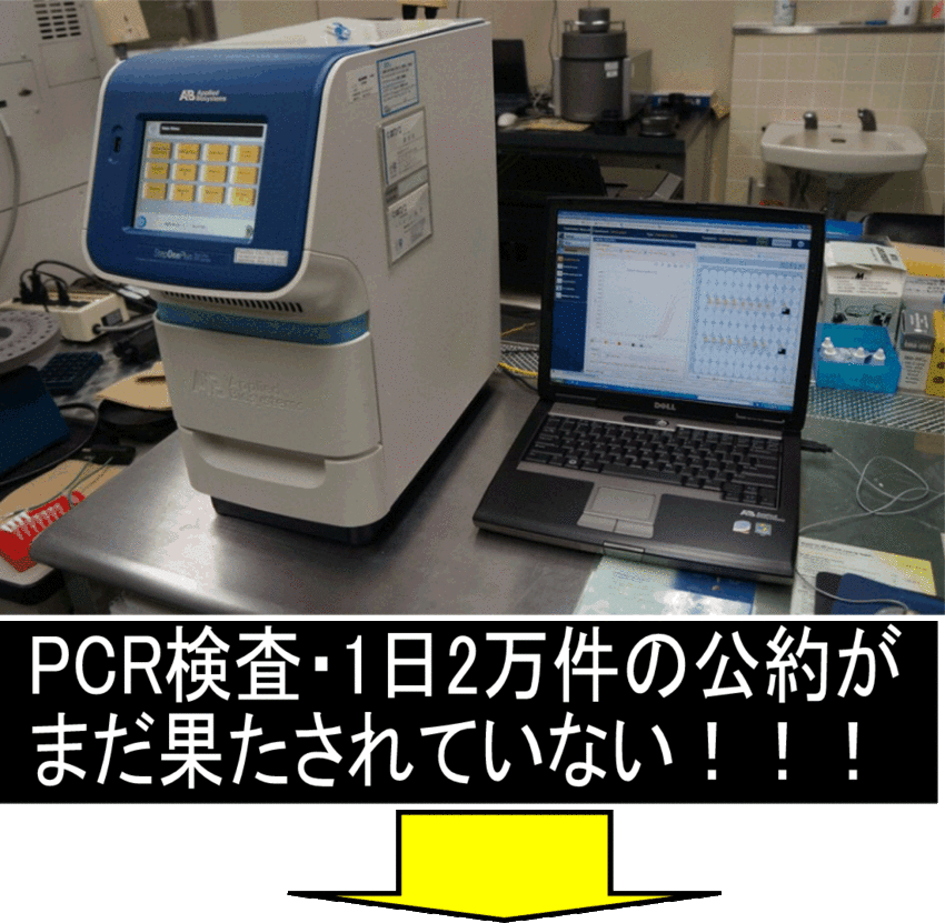 PCR検査一日二万件の公約まだ...
