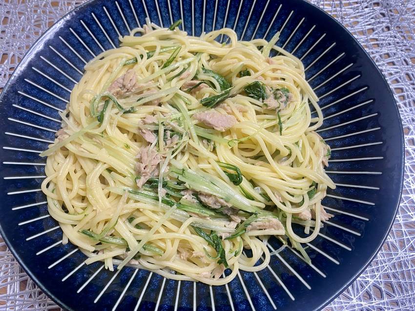 「水菜とツナのパスタ」に初挑戦...