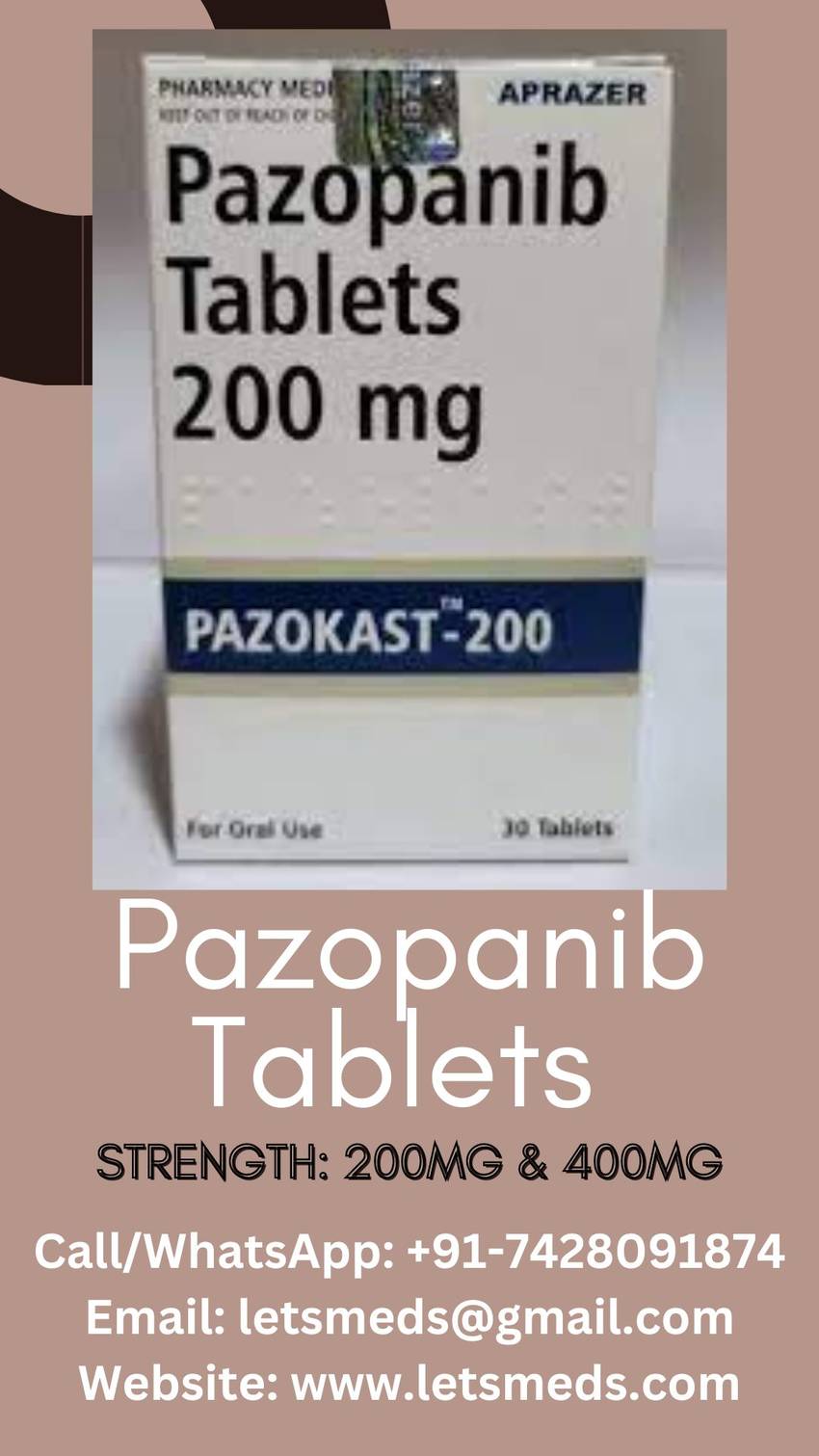 Pazopanib 400mg Tablets Whol...