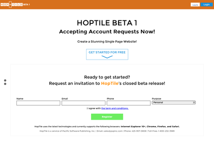 HopTile Beta User Application i...