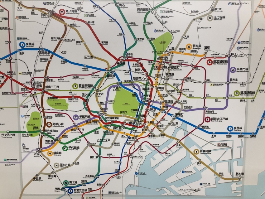 Tokyo Subway and Rail Map