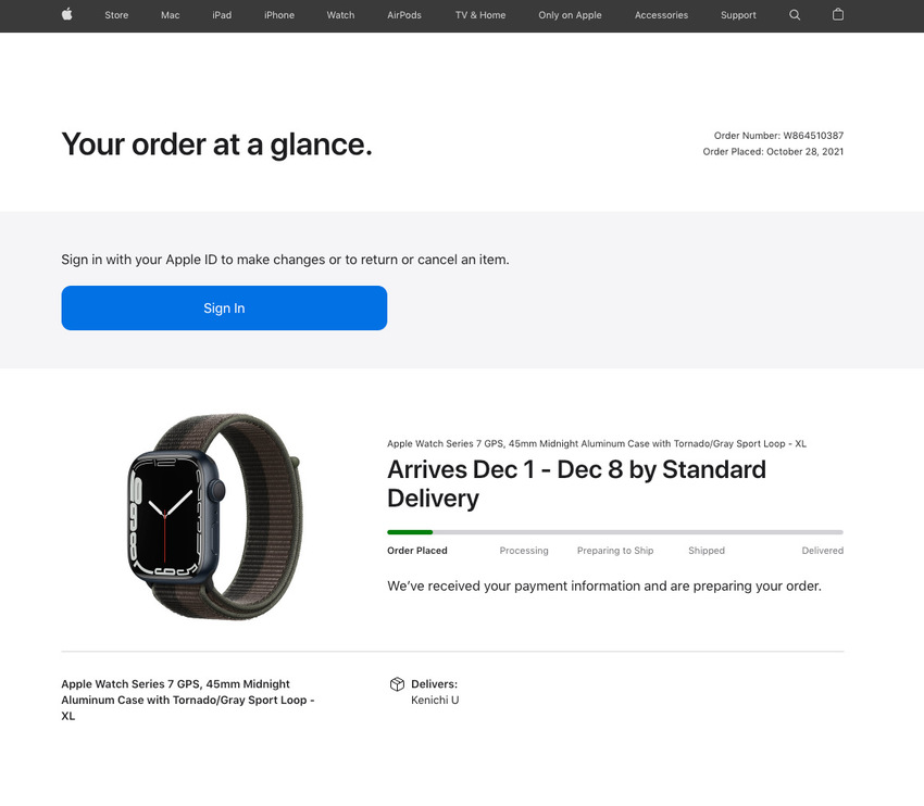 I ordered Apple Watch 7