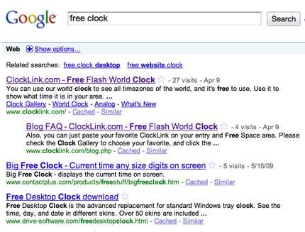 Google "Free Clock"