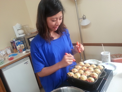 土曜日は、たこ焼きパーティをし...